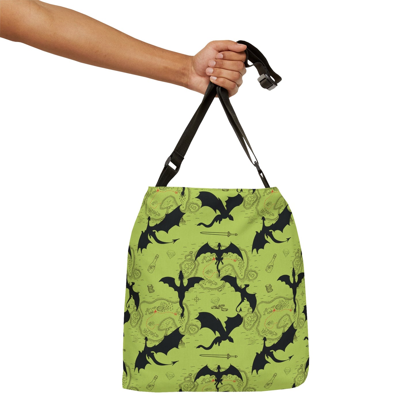 Dragon Treasure Tote Bag w/ Adjustable Strap - GREEN