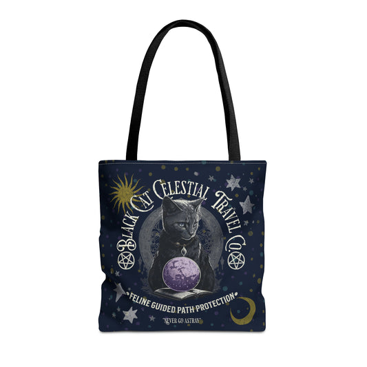 Black Cat Celestial Travel Co. 16" Tote Bag