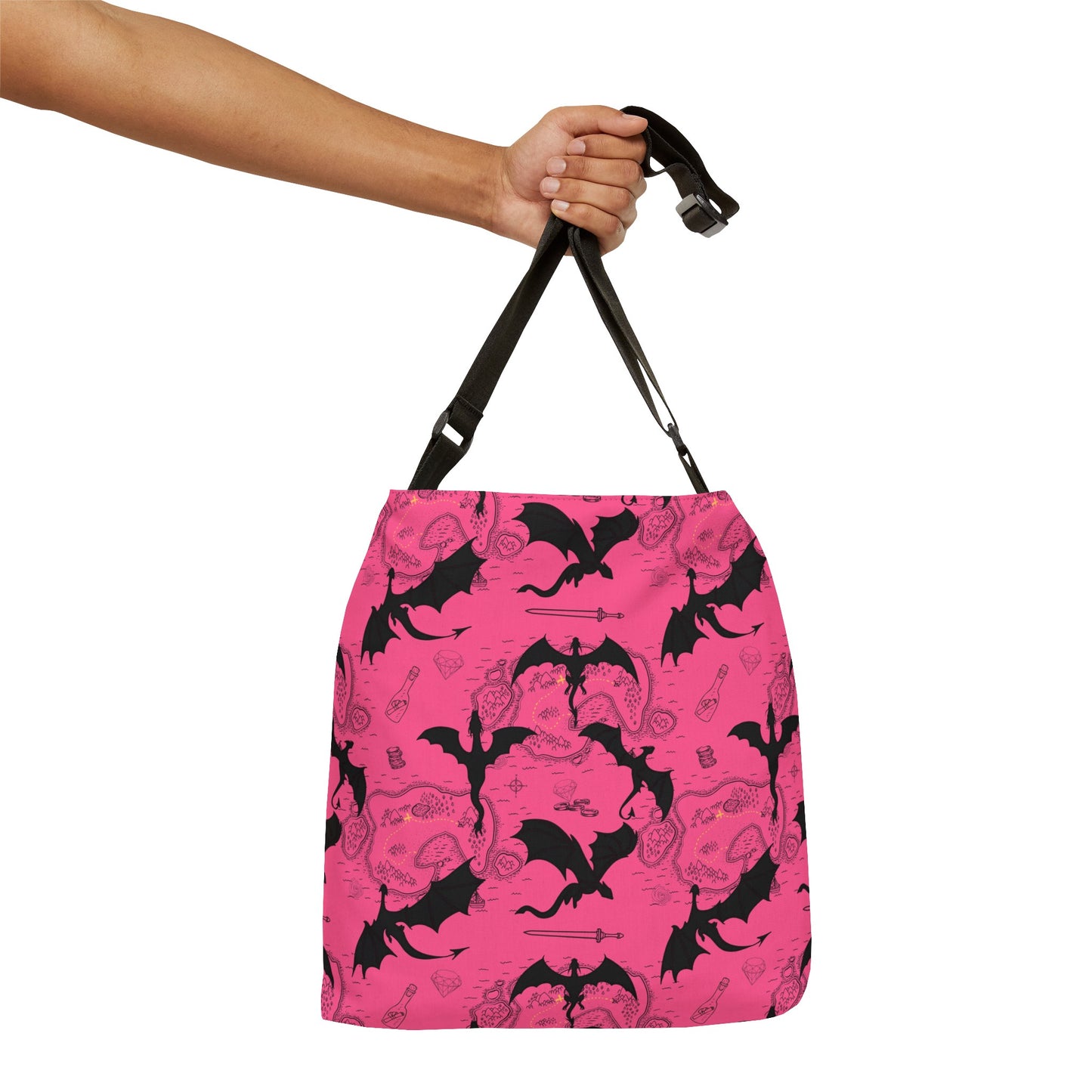 Dragon Treasure Tote Bag w/ Adjustable Strap - PINK