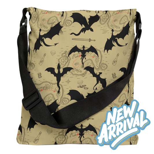 Dragon Treasure Tote Bag w/ Adjustable Strap - SAND
