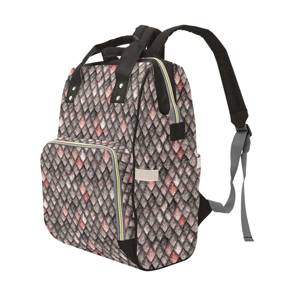 Dragon Scale Multi-Purpose Backpack - ROSE RED
